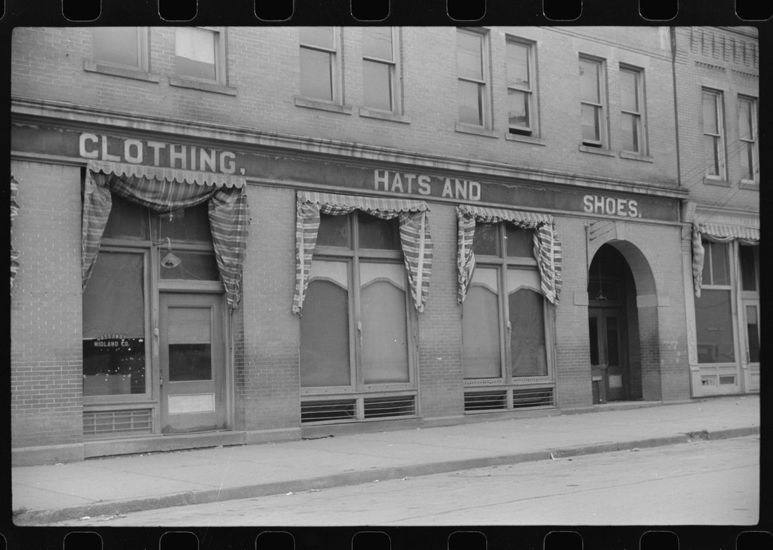 Main store front in coal mining town, Scott's Run, West Virginia