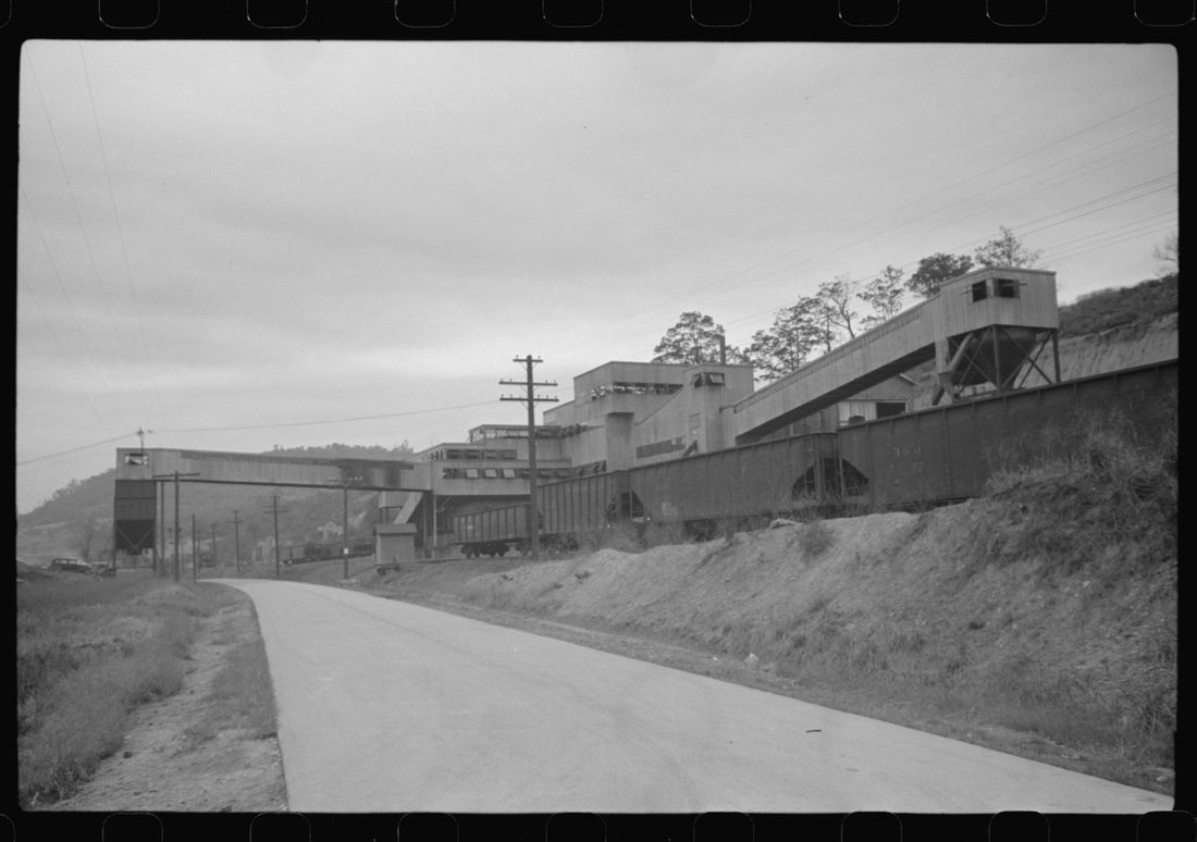 Modern new coal mine tipple, Scotts Run, West Virginia