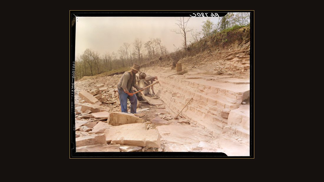 Rock quarry used in construction of Cumberland Homesteads. Crossville, Tennessee