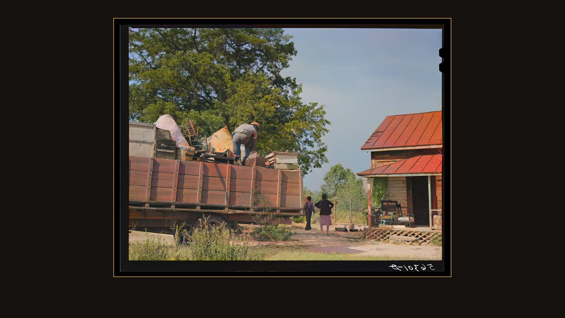 In the fall of the year after the crops are up many tenants and share croppers move into another farm. This colored family was moving from this farm near Yanceyville to one near Ra