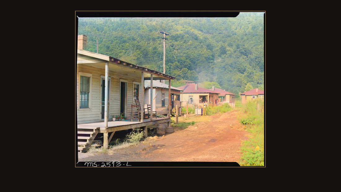 A row of typical houses. Dixie Darby Fuel Company, Marne Mine, Lejunior, Harlan County, Kentucky.