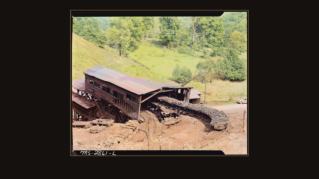 The tipple. P V & K Coal Company, Clover Gap Mine, Lejunior, Harlan County, Kentucky.