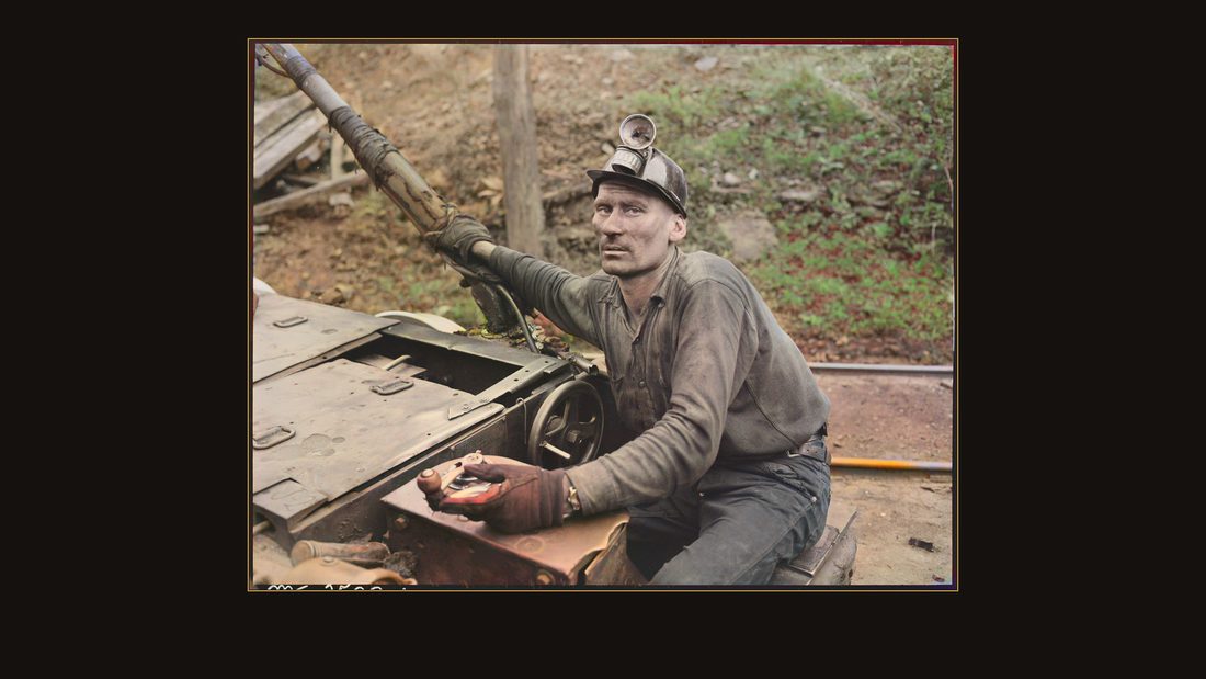 Motorman. P V & K Coal Company, Clover Gap Mine, Lejunior, Harlan County, Kentucky.