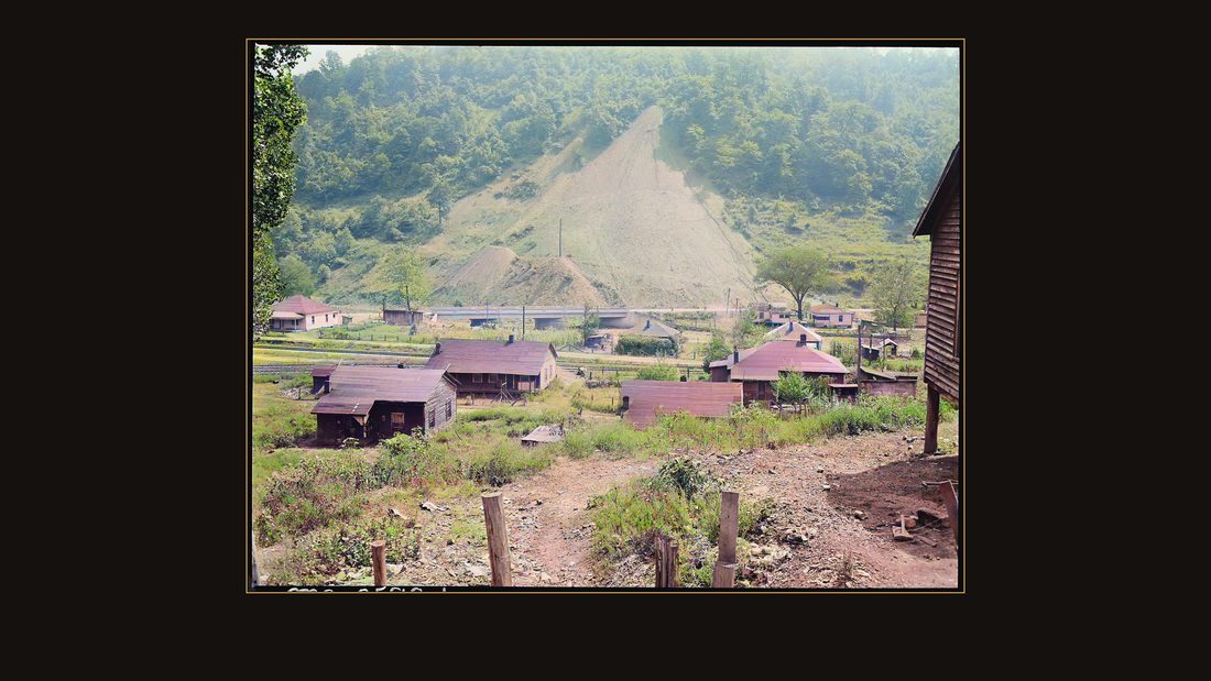 The view from the Sergent's front porch. P V & K Coal Company, Clover Gap Mine, Lejunior, Harlan County, Kentucky.