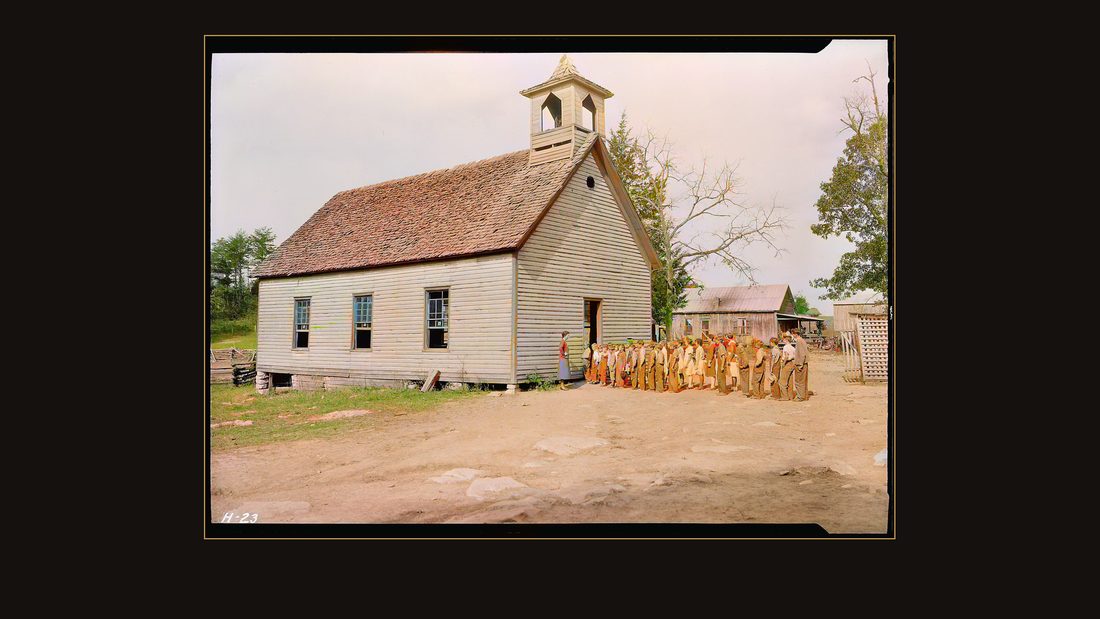 "Exterior view of Oakdale School near Loyston, Tennessee. This immediate region will be flooded when the Norris Dam Reservoir fills."