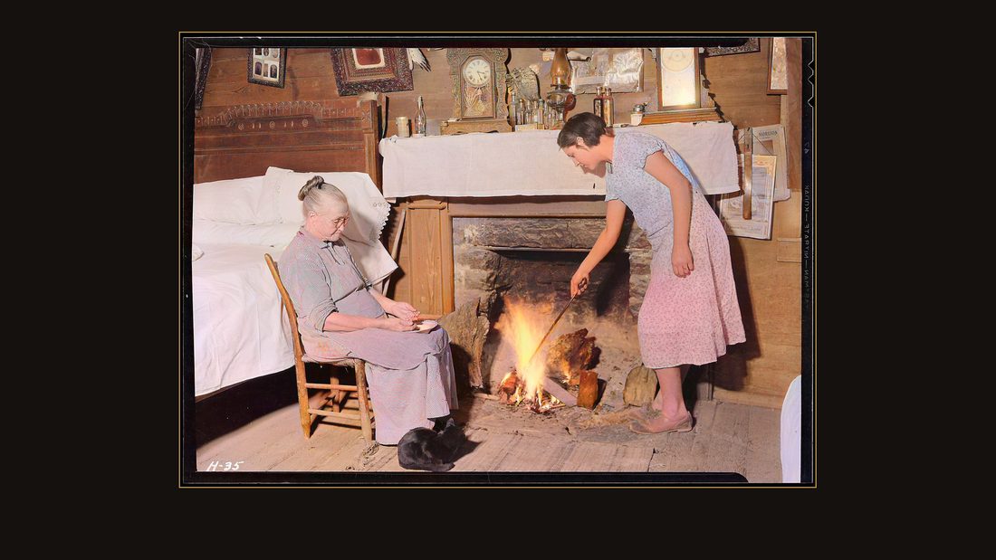 "Interior of the home of Harriet Hankins at the site of the planned community near Norris Dam. Harriet Hankins is 73 years old."