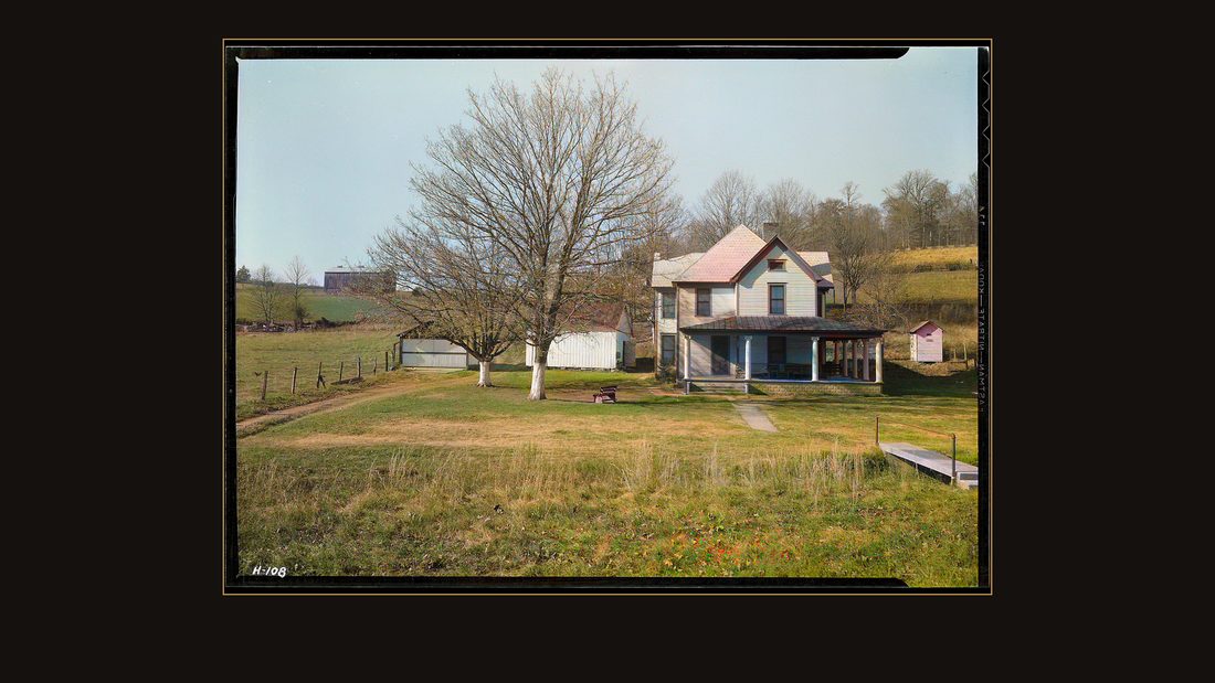 "The homestead of Sherman Stiner, Lead Mine Bend, Union County, Tennessee. Mr. Stiner is a prosperous and progressive farmer. Much of his 1500 acres will be flooded by the Nor