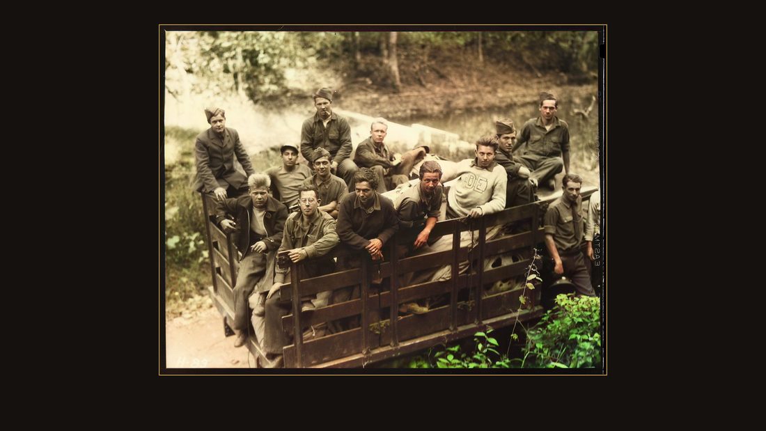"Group of CCC boys from Idaho just arrived in camp near Andersonville, Tennessee. The CCC units are to assist in the reforestation work on the Clinch River watershed above the