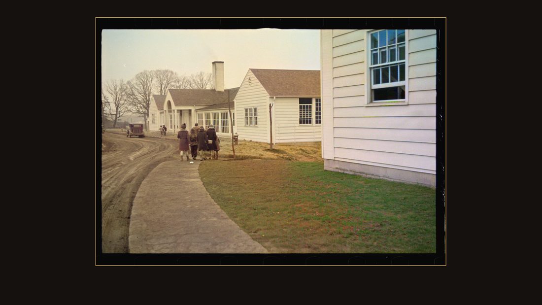 Children leaving grade school at Reedsville, West Virginia