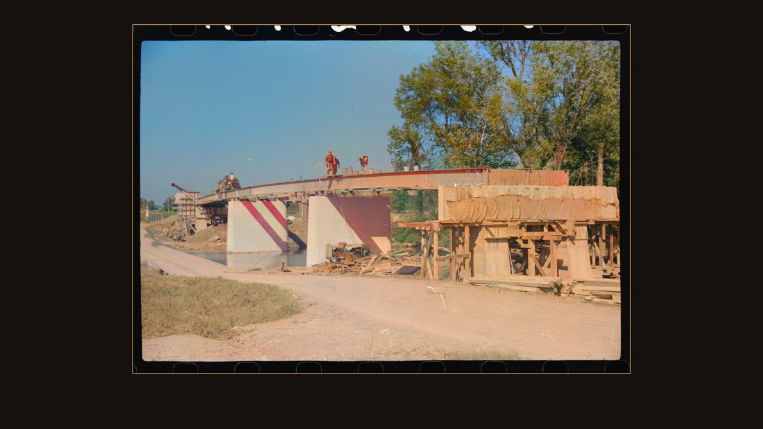 Construction of new bridge, Tygart Valley Homesteads, West Virginia