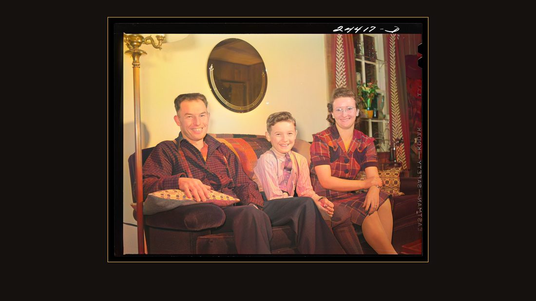 The Hardeman family at home late Saturday afternoon. Mr. Hardeman has returned from Morgantown, West Virginia, where he works during the week, to spend the weekend at home. Mrs. Ha