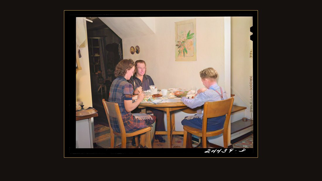 The Hardeman family at their Saturday evening meal. Dailey, West Virginia