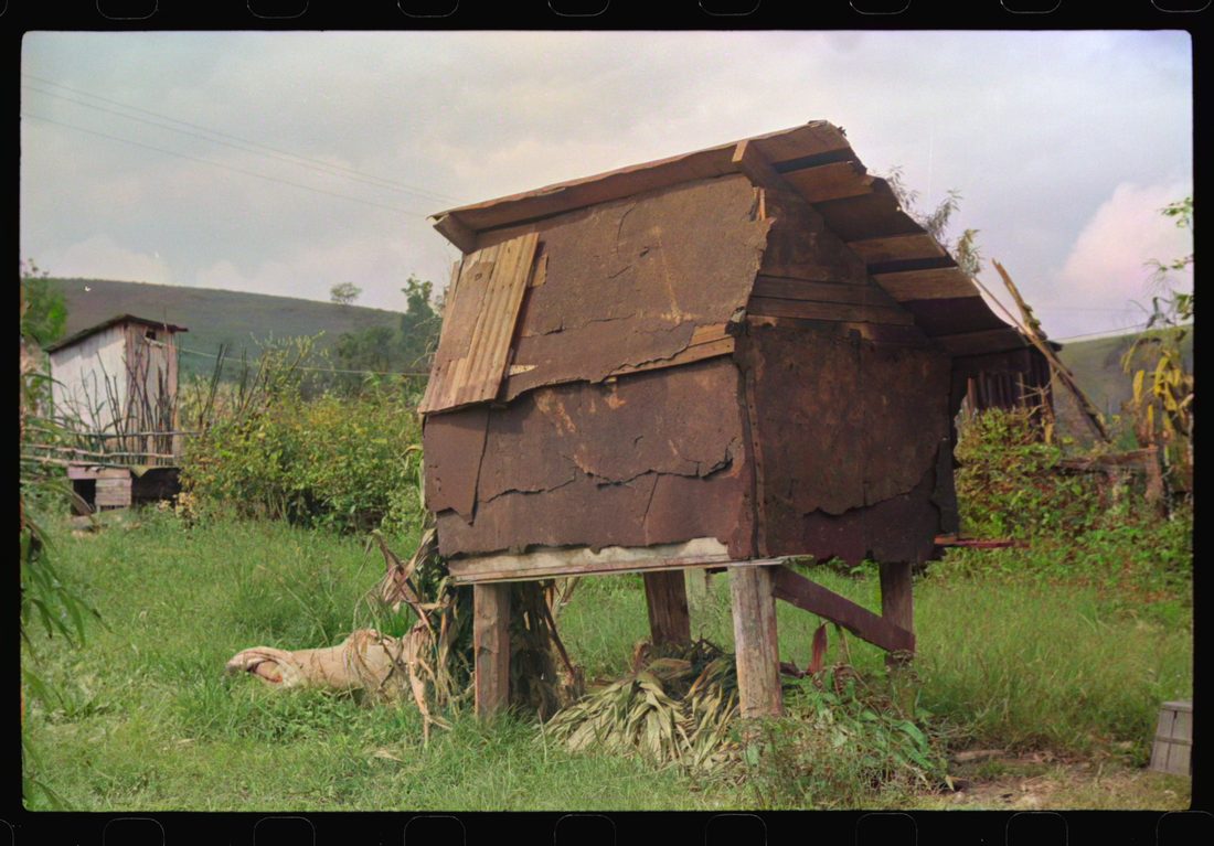 Corn crib in Negro coal miner's backyard, Bertha Hill, Scotts Run, West Virginia