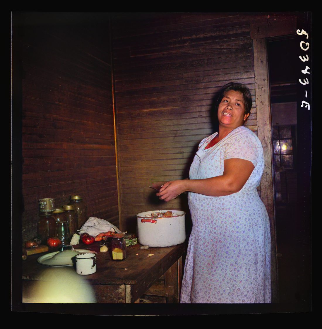 Mexican miner's wife making stew. Scotts Run, Bertha Hill, West Virginia