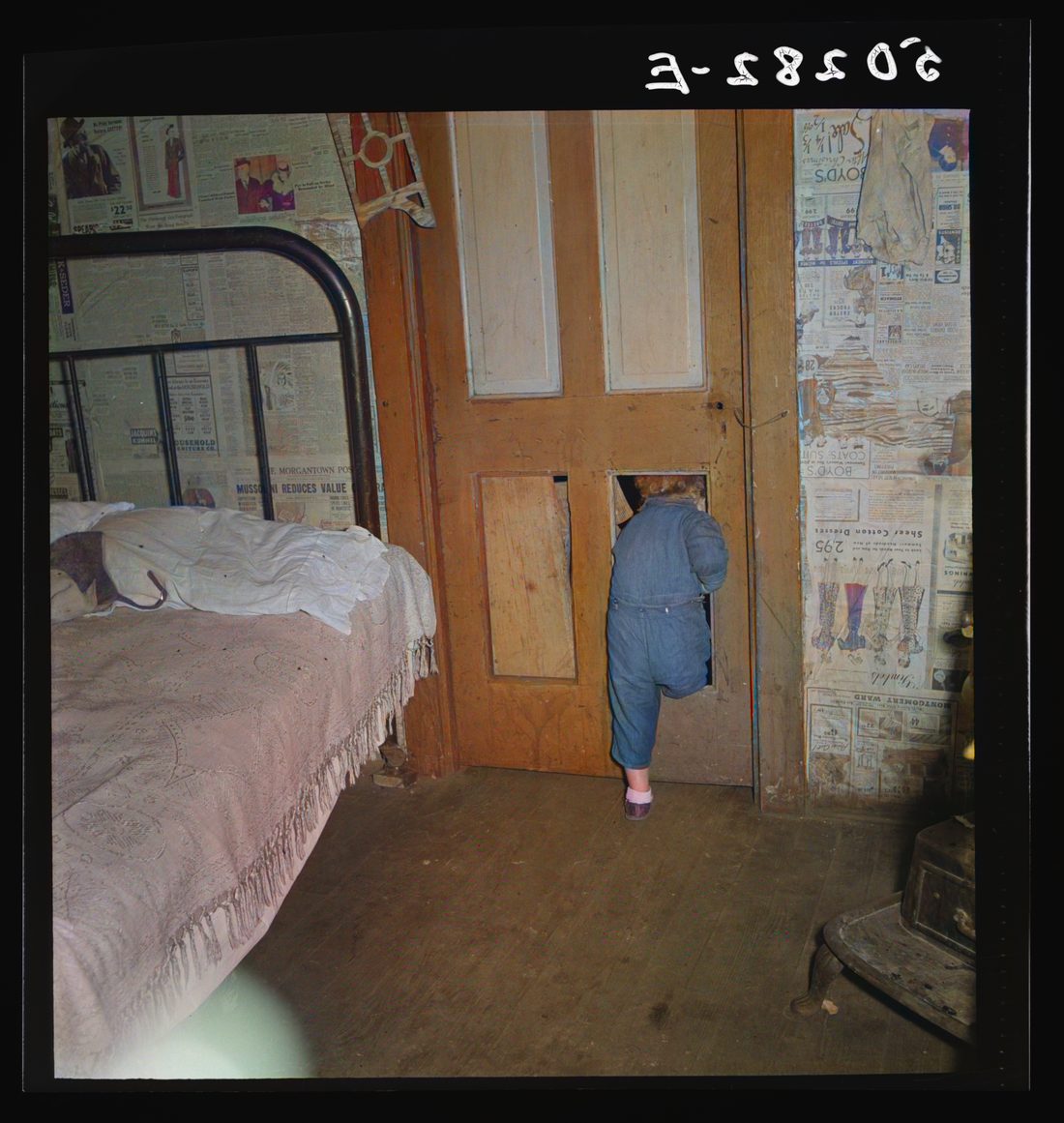 Why open the door, coal miner's child uses the "cat hole." Bertha Hill, West Virginia