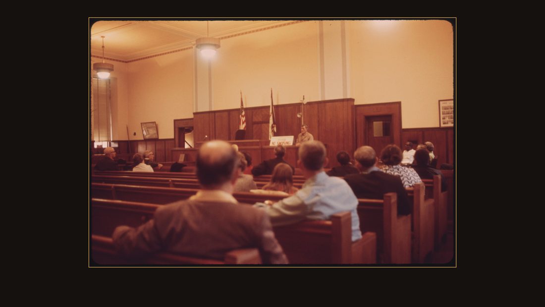 MEETING OF THE BECKLEY (WEST VIRGINIA) BLACK LUNG ASSOCIATION, ONE OF THE MOST MILITANT OF THE GROUPS CONCERNED WITH THAT ASPECT OF THE MINERS' HEALTH. THE SPEAKER IS ONE OF T