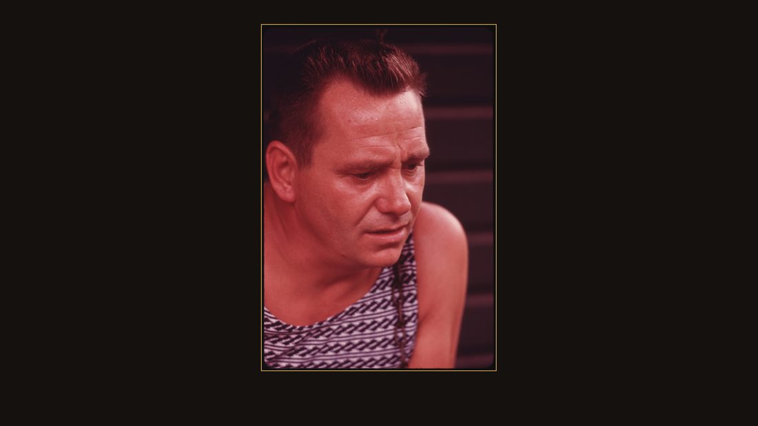 CLOSEUP OF JERRY RAINEY, 34, MINER AT THE BROOKSIDE MINE COMPANY WHO WAS OUT ON STRIKE IN THE SUMMER OF 1974