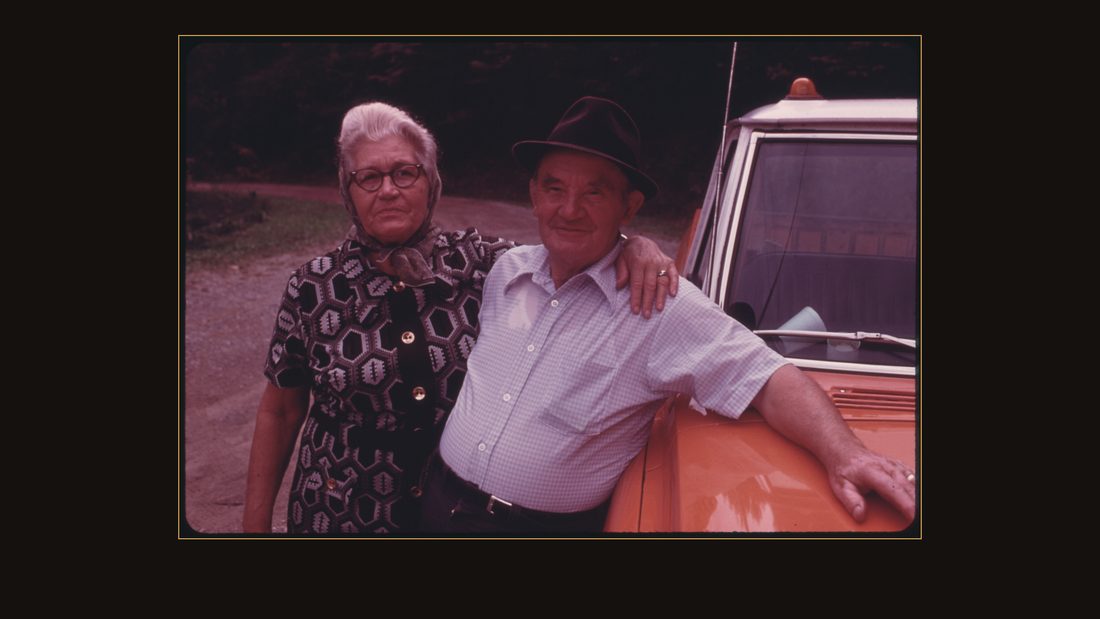MR. AND MRS. BERRY HOWARD OF CUMBERLAND, KENTUCKY, AND THE NEW TRUCK HE JUST BOUGHT WITH SOME OF HIS BLACK LUNG PAYMENTS. HE RETIRED FROM THE MINES SEVERAL YEARS AGO. THE DISEASE R