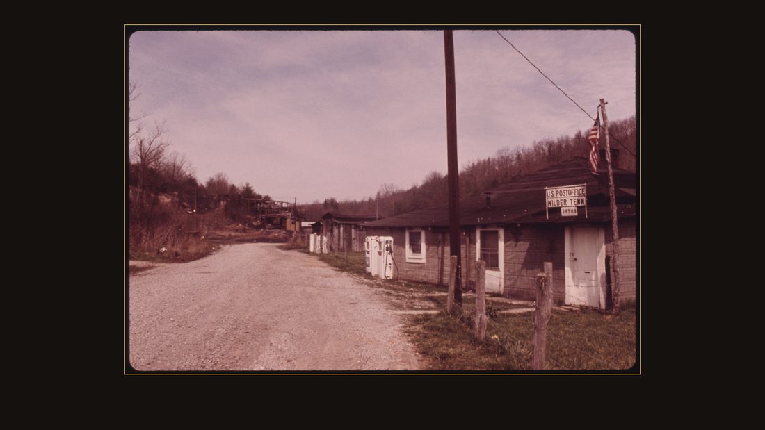 SMALL U.S. POST OFFICE IN WILDER NEAR COOKEVILLE, TENNESSEE. IT SERVES AREA RESIDENTS, MANY OF WHOM LIVE ON WELFARE OR PENSIONS THE FLAG POLE IS FROM THE TRUNK OF A SMALL PINE TREE